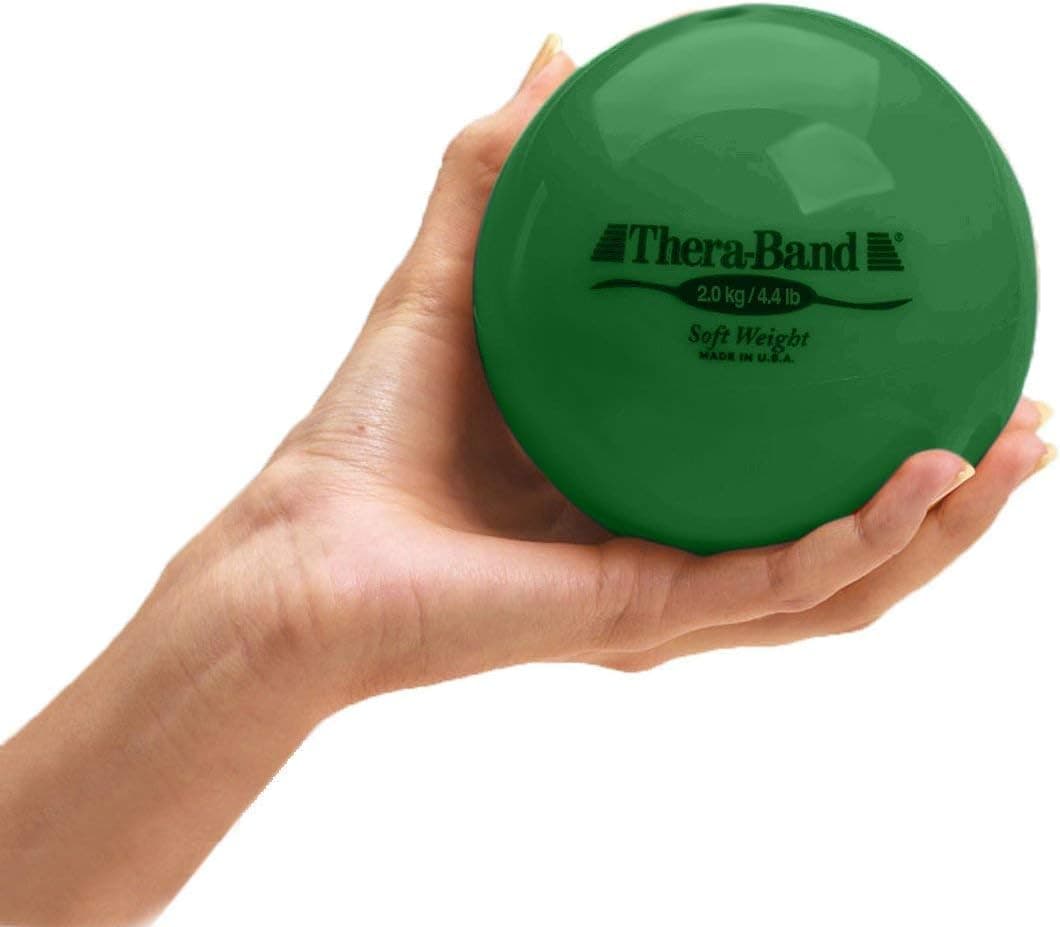 THERABAND Soft Weight, 4.5" Diameter Hand Held Ball Shaped Isotonic Weight for Strength Training and Rehab Exercises