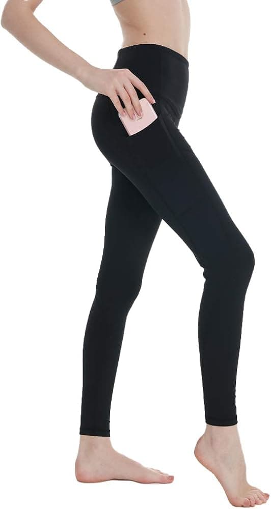 Cupocupa High Waisted Workout Leggings with Pockets for Women Tummy Control;Women's Yoga Pants with Pockets 101Black M