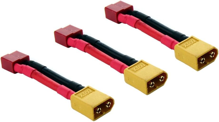 (3 Pack) Deans-Type Female to XT60 Male Conversion Adapter for RC Batteries