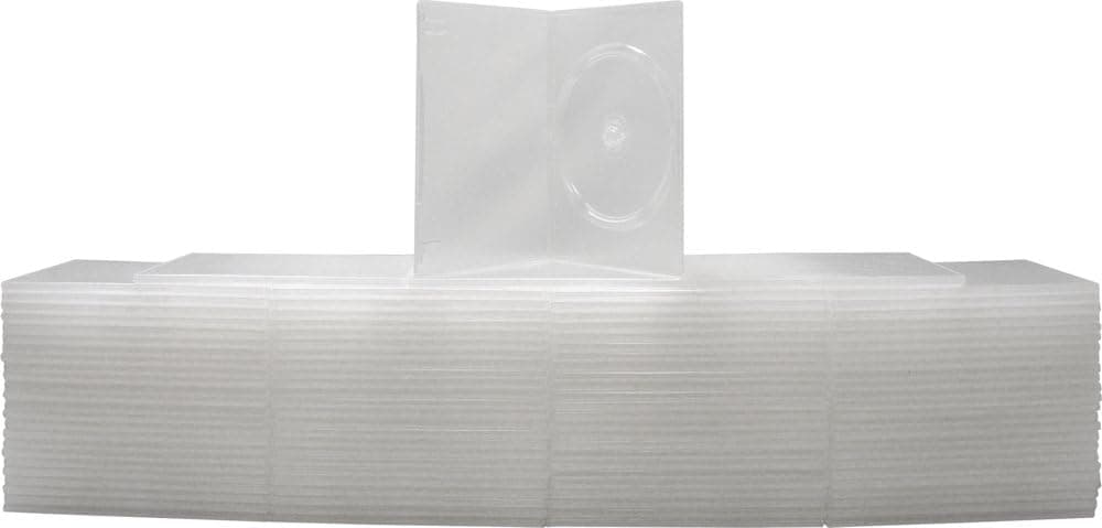 100 x Slim Ultra Clear Single DVD Empty Replacement Boxes with Clear Wrap Around Sleeve #DVBR07CL (7mm)