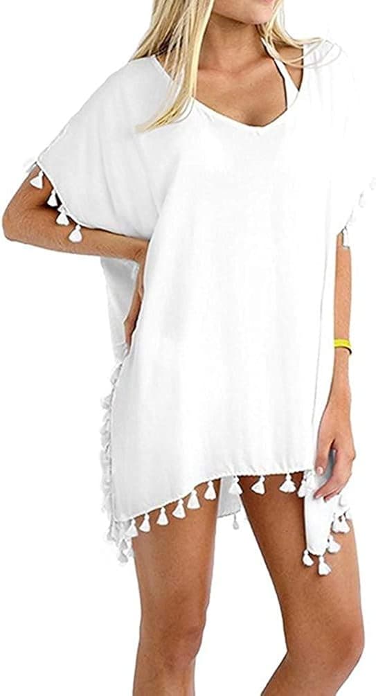 MOLERANI Women's Stylish Chiffon Tassel Beachwear Bikini Swimsuit Cover up