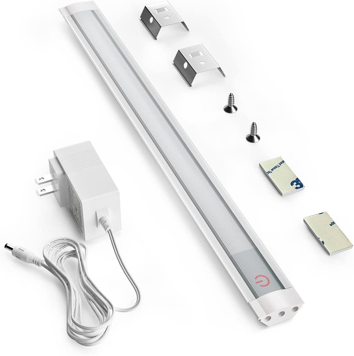 MYPLUS Under Cabinet Lights, 12" Under Counter Lights Touch Dimmable,Warm White 3000K,Plug in Aluminum Led Light Bar for Kitchen, Workbench and Desk（Sliver）