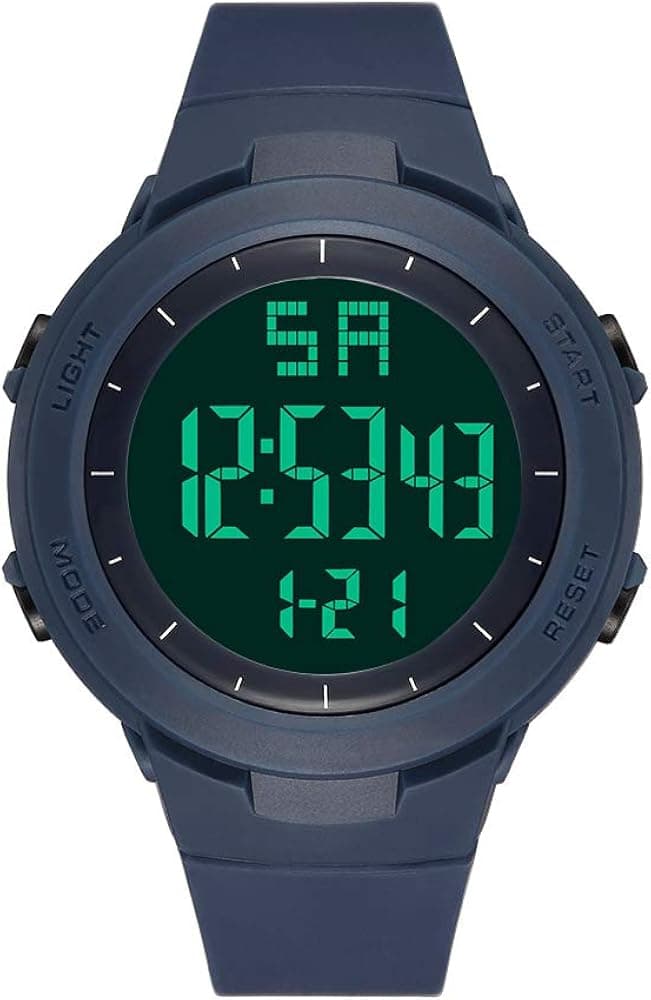 Unisex Digital Wristwatch High Resolution Ultra-high Definition Display Stainless Steel Case and Strap 50m Waterproof Multifunctional Watch