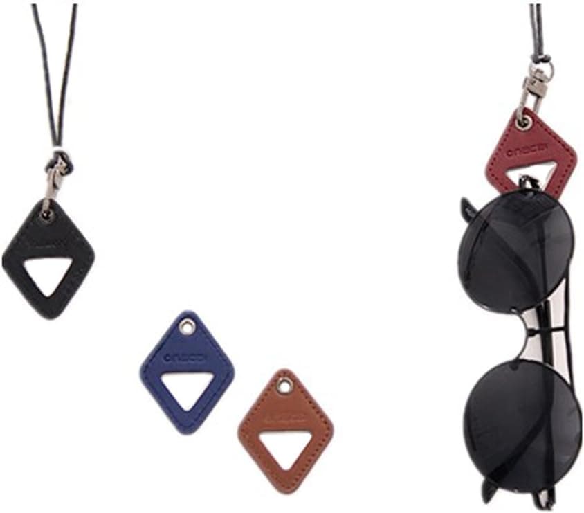 yueton?Rhombus Leather Pendant Eyeglass Holder Necklace with Adjustable Hand Crafted Braided Chain - Perfect for Women!- Holds a Wide Range of Eyeglasses & Sunglasses / Reader - Eyeglass Necklace