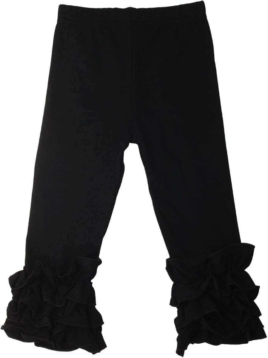 Slowera Little Girls' Ruffle Leggings Baby Toddler Solid Color Pants