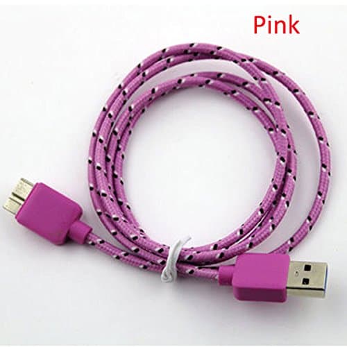 Pengaz Braided 10ft Micro USB 3.0 Charger Sync Data Cable (Pink)