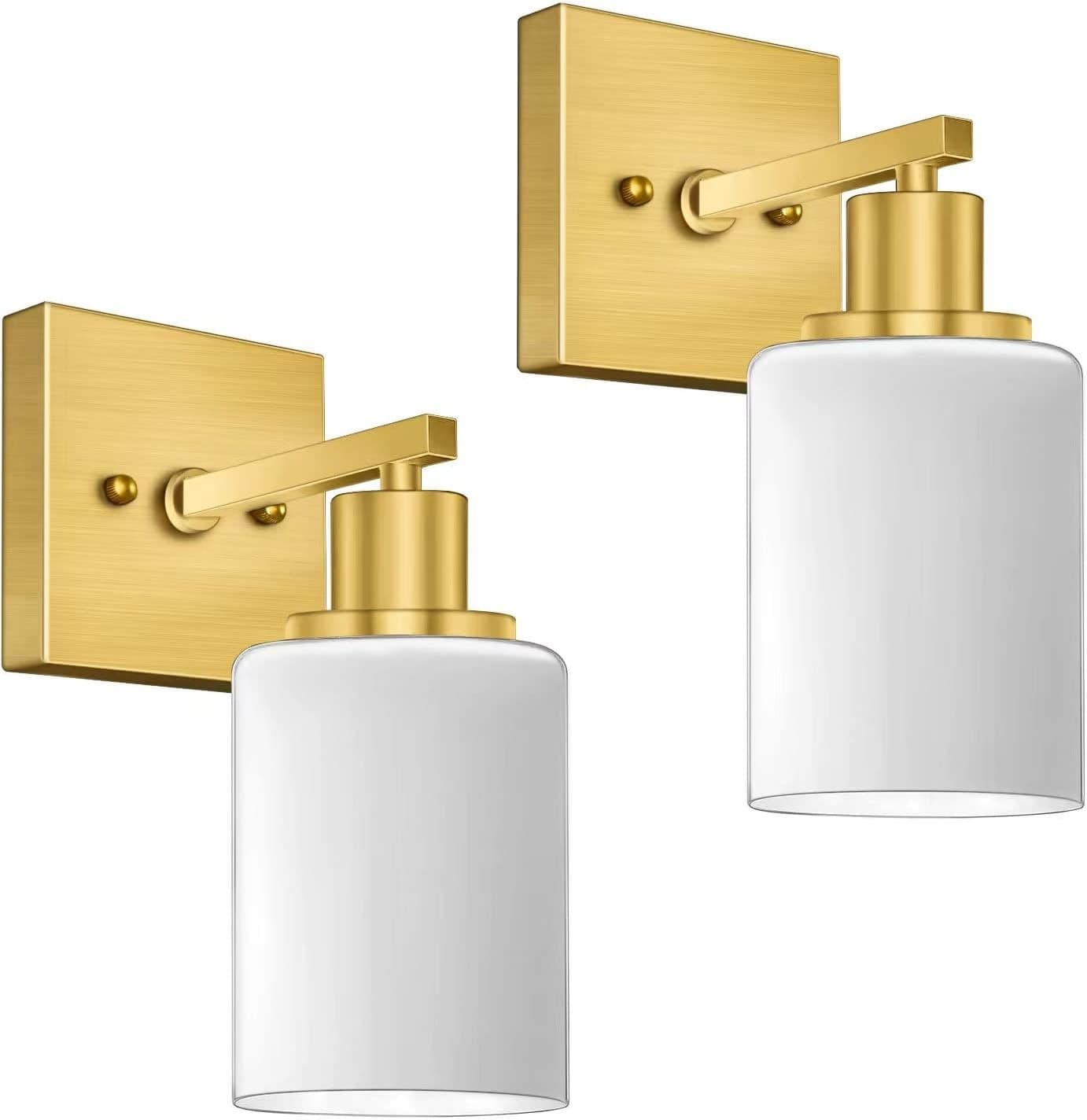 Wall Sconces Battery Operated Wall Lights Set Of 2,Cordless Wall Lamp Rechargeable Remote Control Dimmable,with White Glass Shade Metal Wall Light, Farmhouse Wall Lamp For Bedroom Mirror Living Room