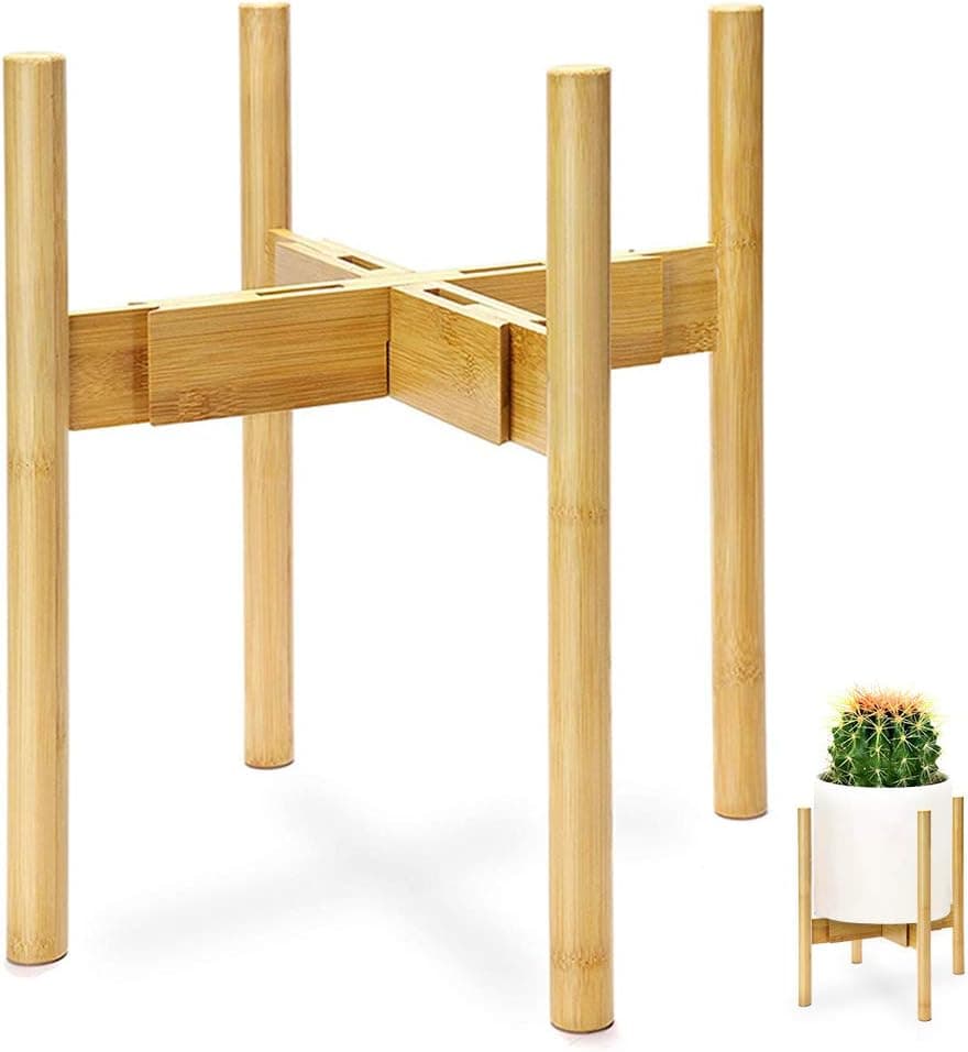 WITUSE Plant Stands for Indoor Plants, Bamboo Modern Flower Potted Holder Rack for Indoor Outdoor, Fits Pots up to 12" in Size (Potted Plant not Included)