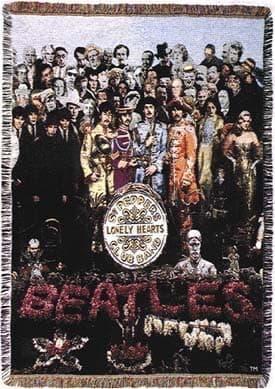 The BEATLES Sgt Pepper Woven Tapestry Throw Blanket Afghan