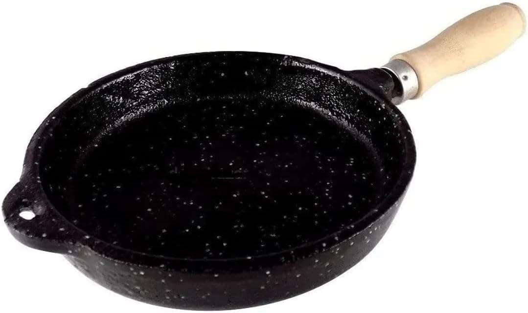 GW STORE - 6'' Enameled Cast Iron Skillet Pan | Provolone Melted Cheese
