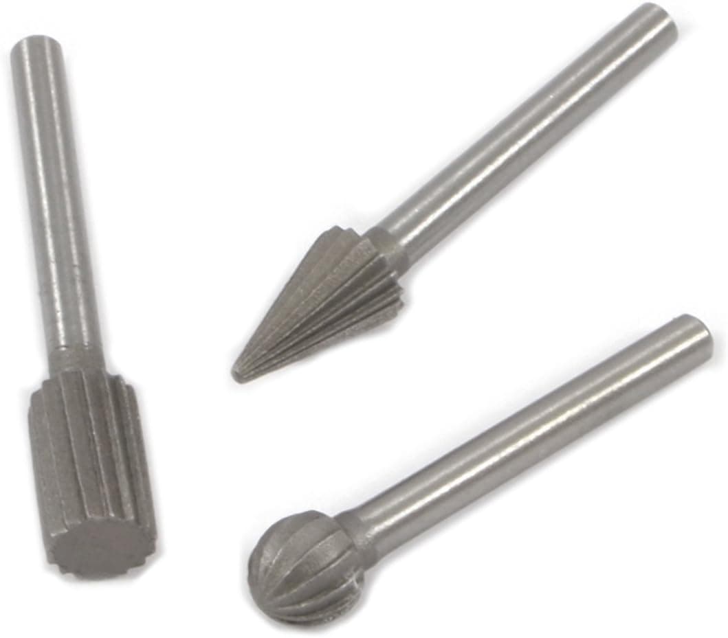 Forney 60224 Mini Rotary File Cutter Set, 1/8-Inch Shaft, 3-Piece