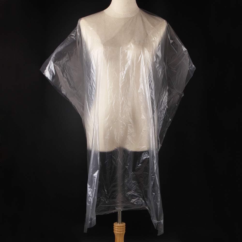 Disposable Transparent Salon Shawl - 50PCS Waterproof Haircut Shawl Cape Shield 130 x 92 cm Haircutting Salon Styling Bib Barbershop Supplies Tool for Adults