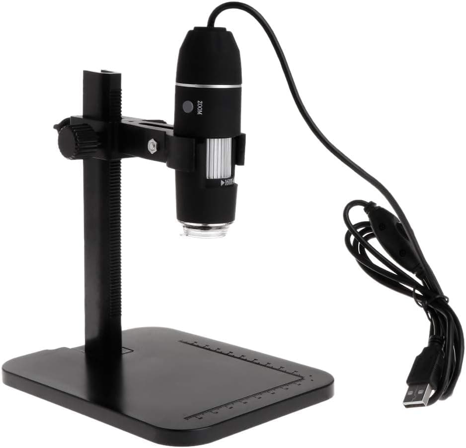 Keaiduoa High Definition 1600X 8LED USB Digital Microscope Magnifier Camera Endoscope with Ruler Bracket Holder
