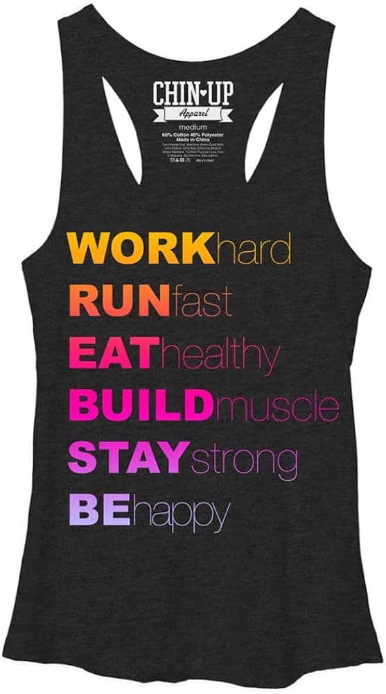 Women's Chin UP Be Happy Racerback Tank Top