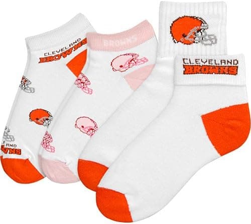 For Bare Feet Cleveland Browns Women's Socks- 3 Pack Medium