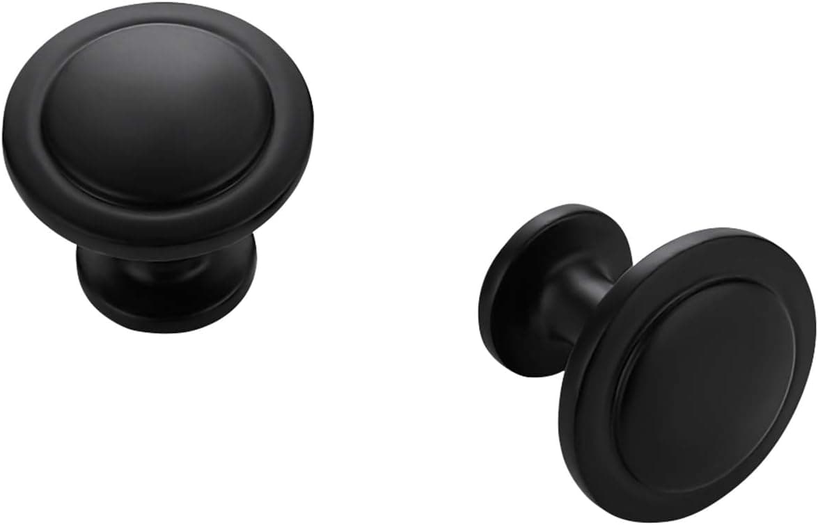 Ravinte 20 Pack Matte Black Cabinet Pulls 1-1/4 inch Kitchen Cabinet Knobs Drawer Knobs Dresser Knobs Drawer Pulls Cabinet Door Knobs Dresser Drawer Handles Knobs for Dresser Drawers