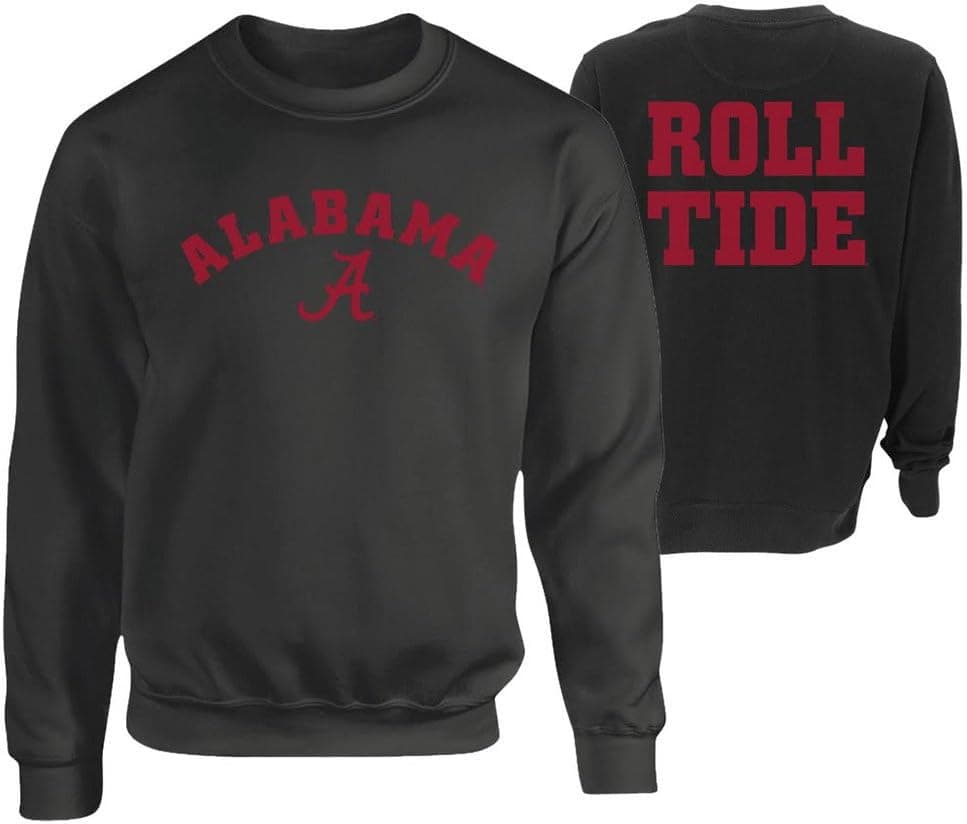 Elite Fan Shop Alabama Crimson Tide Crewneck Sweatshirt Heather Gray