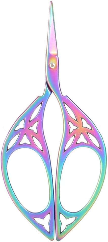 Vintage Leaf Scissors, Retro Stainless Steel Sharp Tip Leaves Pattern Sewing Scissors Shears Handicraft DIY Tools for Embroidery Craft Art Work
