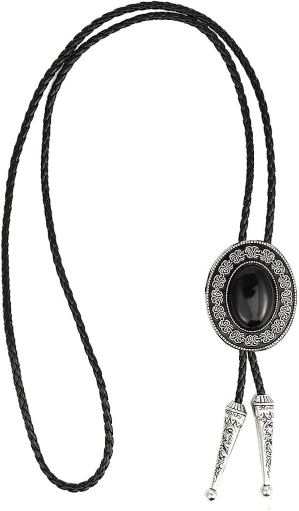 HUABOLA CALYN Round Handmade Bolo tie Black Upgrade Western Cowboy Bola tie for men and women