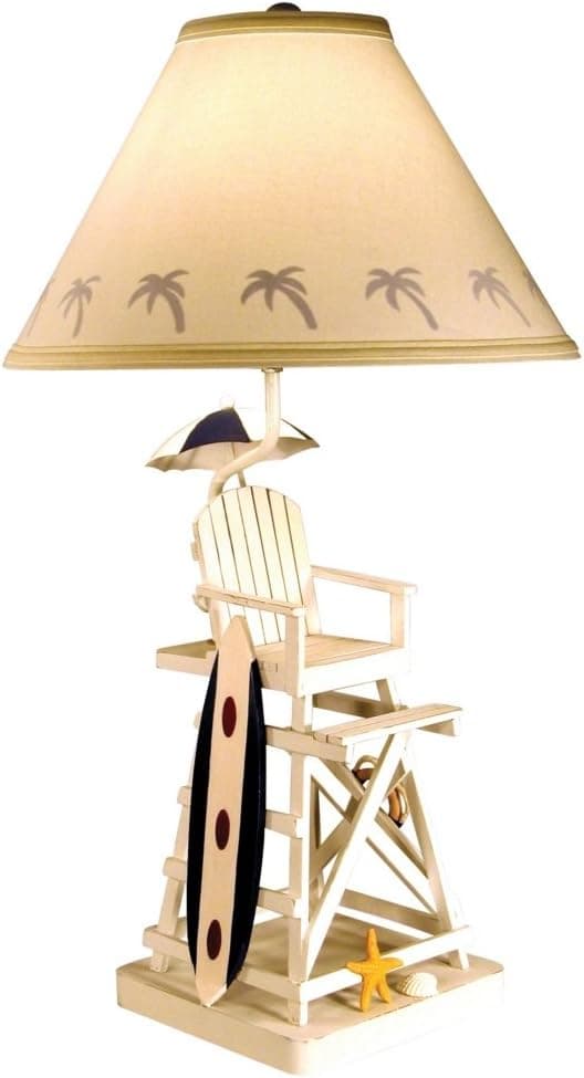 Lifeguard Chair and Surfboard Table Lamp