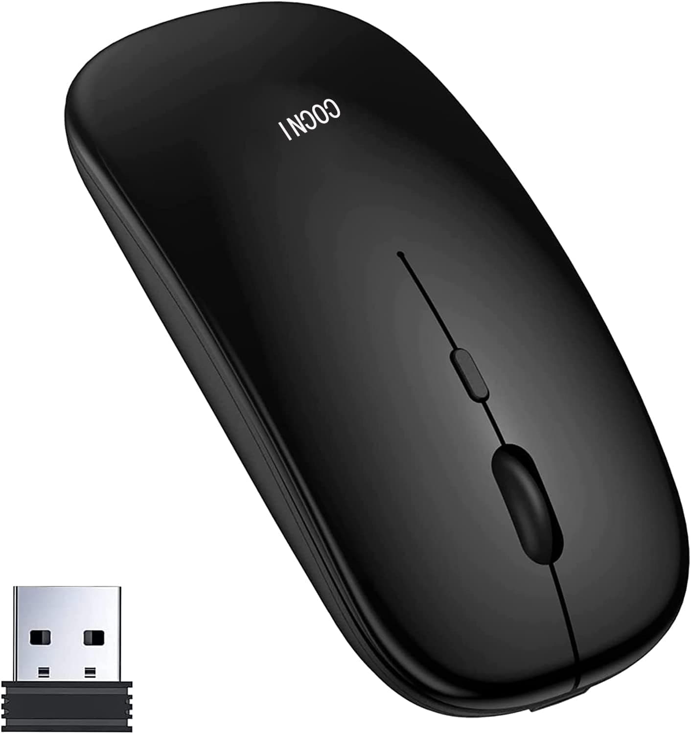 COCNI Slim Silent Wireless Mouse, Portable 2.4GHz Wireless Computer Mouse with 3 Adjustable DPI and USB Receiver, Optical Office Wireless Mouse for Laptop, Desktop, MacBook, Chromebook, PC