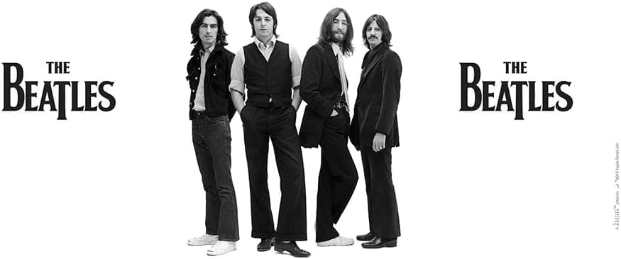 Lamp-In-A-Box SPS-BEA-BNWSI The Beatles-Beached Black & White Silver Sport Lamp, 7" x 7" x 20"