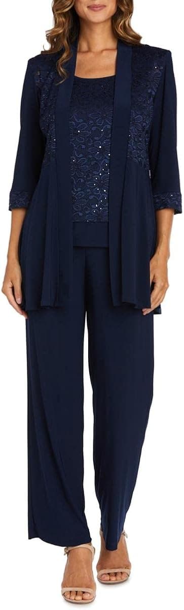 R&M Richards Women's Lace Pant Set