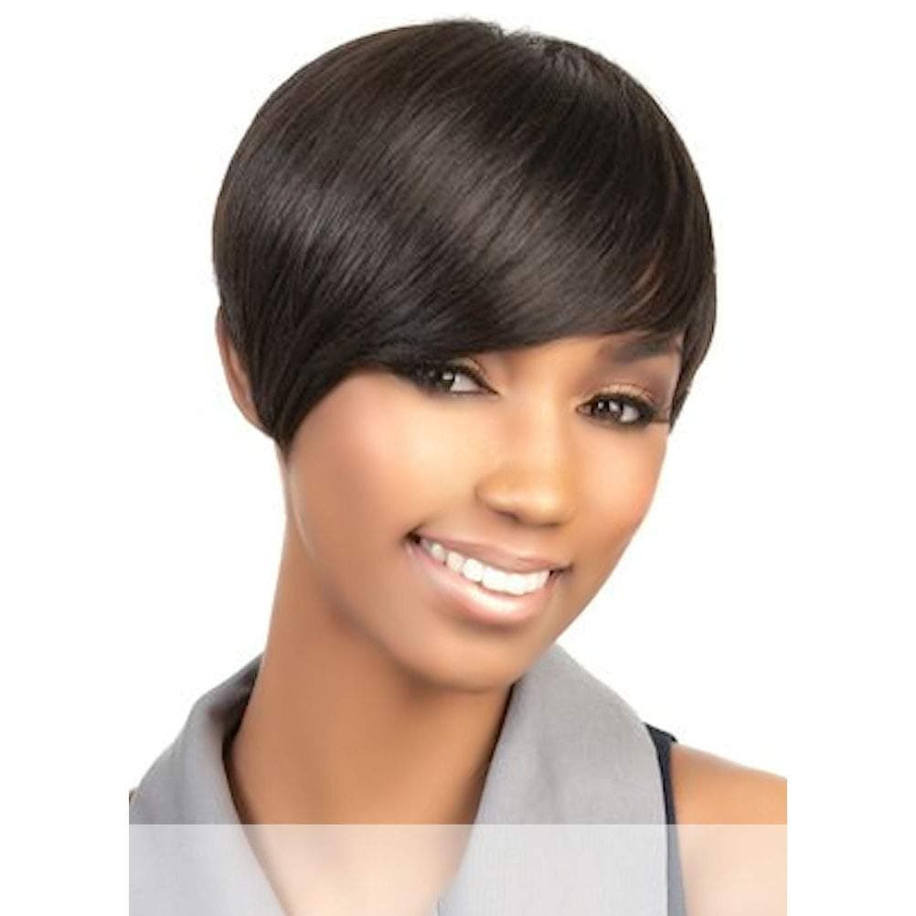 MOTOWN TRESS 100% Hunman Full Wig - H. VOLTA (#1B/30 - Off Black/Medium Brown)