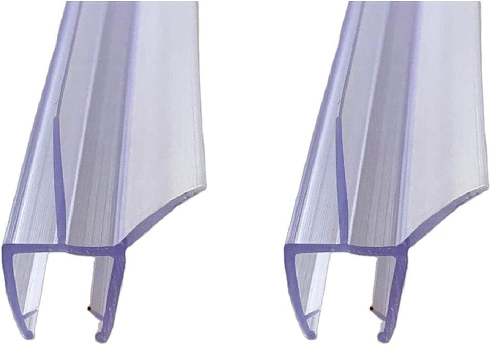 Ghui, 2 Pack 38In Frameless Shower Door Bottom Seal,Shower Door Sweep with Drip Rail,Stop Shower Leaks and Create a Water Barrier, translucent, 38‘’(10mm)