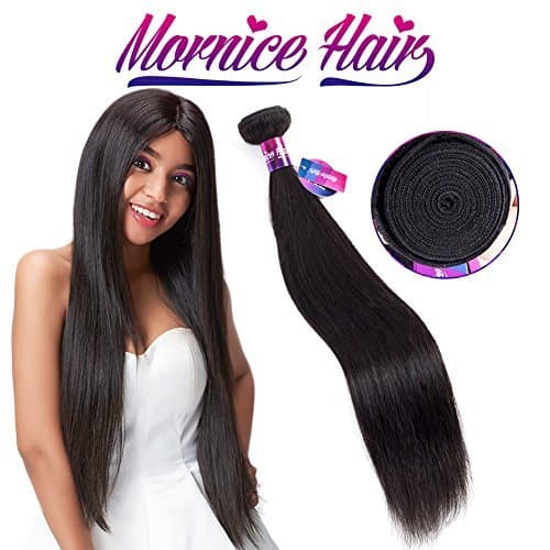 TumalabBrazilian Straight Hair,Mornice 10A Virgin Human Hair 1 Bundle 12inch Unprocessed Real Hair Extension Natural Black