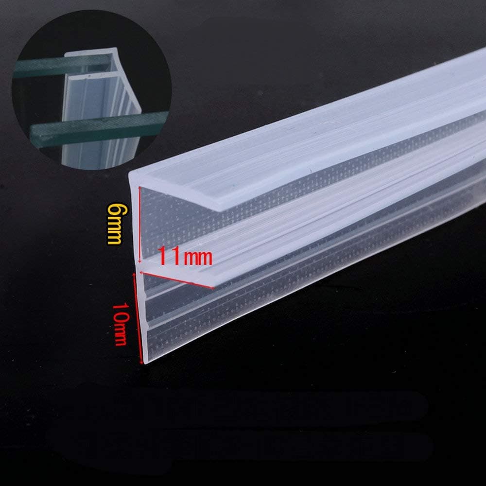6mm 1/4 inch Thick Glass Shower Stall Door Window Silicone Seals 3 Meters 9.84 Feet Transparent