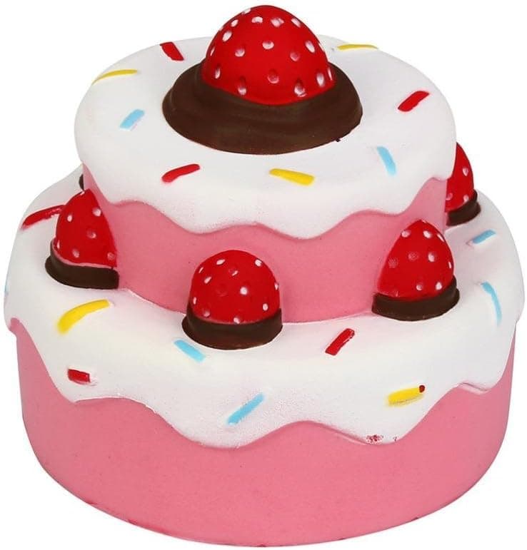 Joykith Stress Reliever Strawberry Cake Scented Super Slow Rising Kids Toy (Pink)