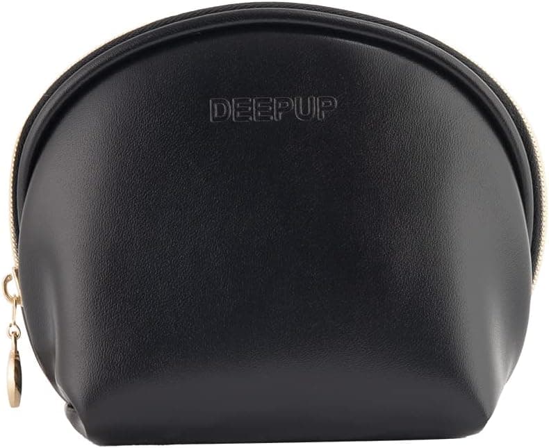 DEEPUP Makeup Bag,Cosmetic Bag for Women and Girls,Small Makeup Bag Portable Travel Makeup Bag Waterproof Pouch,Makeup organizer Small Bag Cosmetic pouch,toiletries travel bag women(Black)