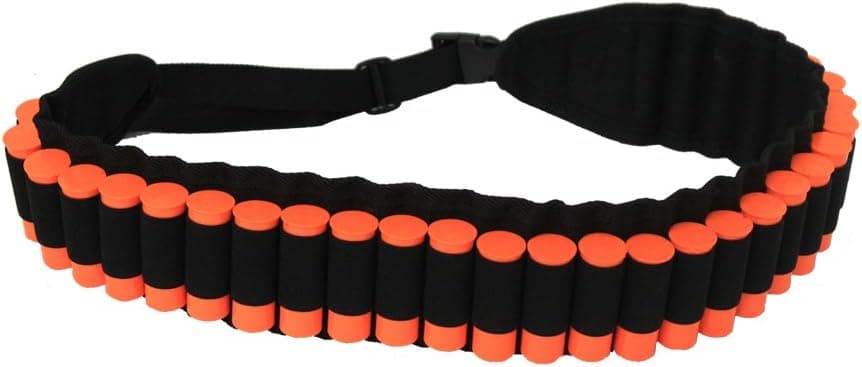 Ultimate Arms Gear 30 Loop Web Belt Shot 12 / 20 GA Shell Ammo Reload Elastic Carrier Holder For All 12 & 20 Gauge Shotgun Hunting Shotshell Rounds Stealth Black Adjustable Length For Remington 870/11-87/1187 12 & 20 Gauge Shotgun Rounds