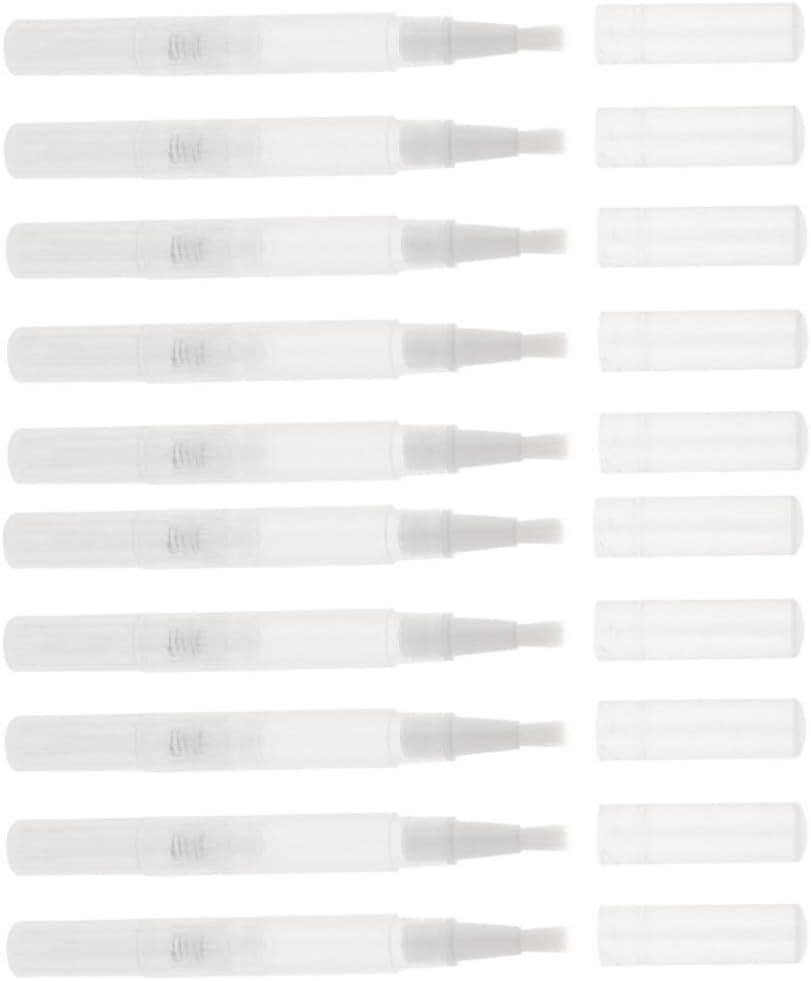 RAYNAG 10 Pack Transparent Twist Pens Empty Nail Oil Pen with Brush Tip,Cosmetic Lip Gloss Container Applicators Eyelash Growth Liquid Tube,3ml/0.1oz