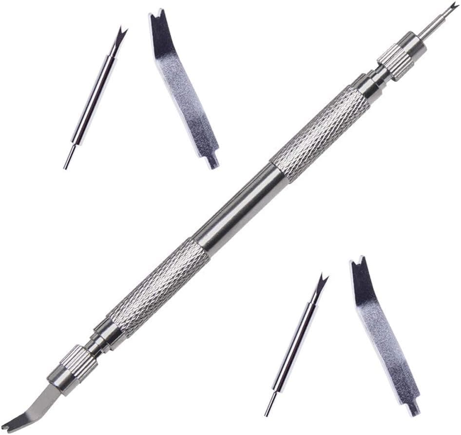 5 Pieces Spring Bar Tool Watch Repair Tool Kit for Watch Band Replacement and Pin Tool Set, Silver
