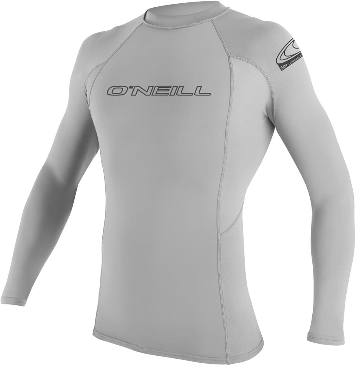 O'Neill Men's Basic Skins UPF 50+ Long Sleeve Rash Guard, Lunar, Large