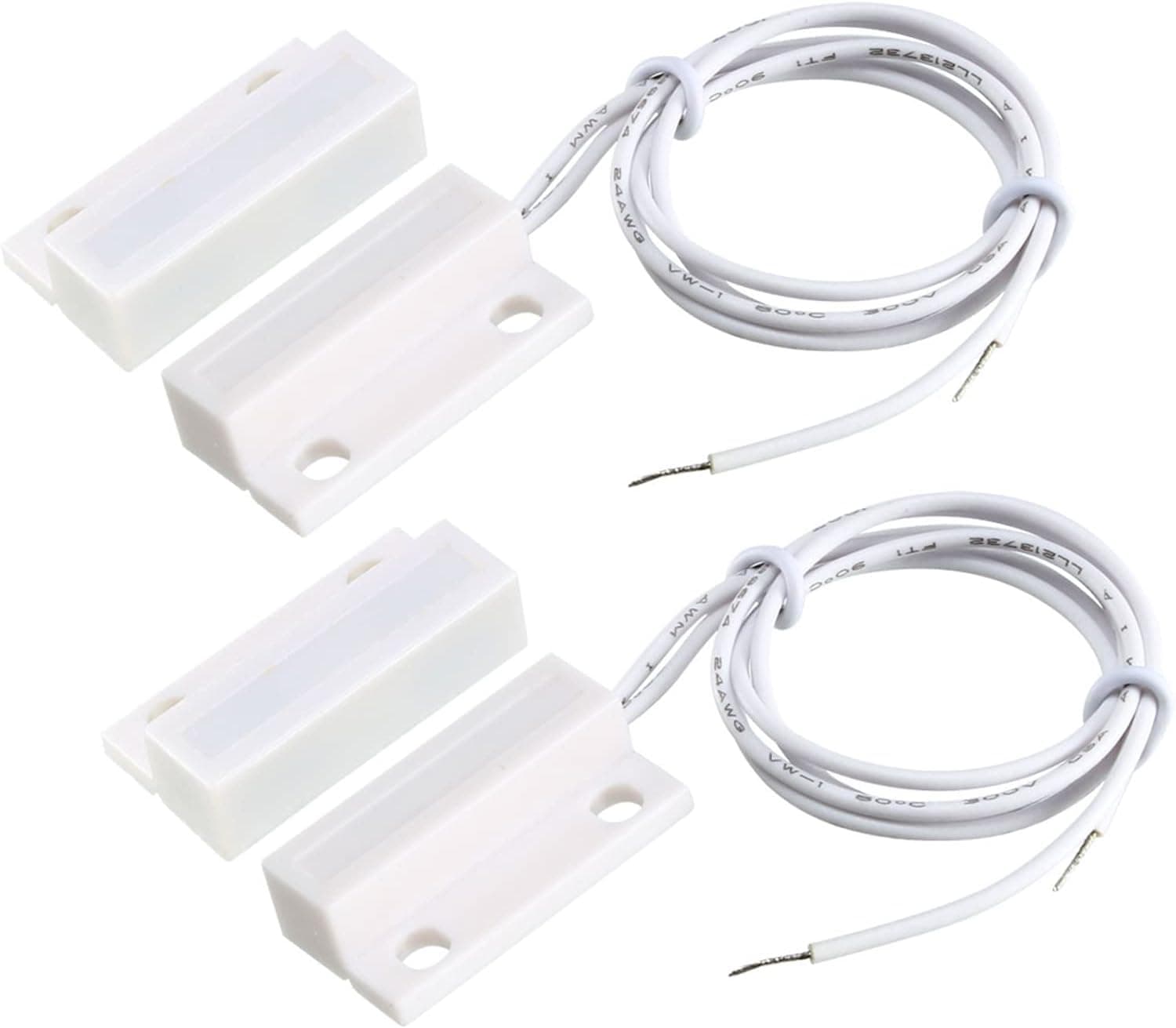 uxcell Surface Mount Wired NC Door Sensor Alarm Magnetic Reed Switch White MC-38