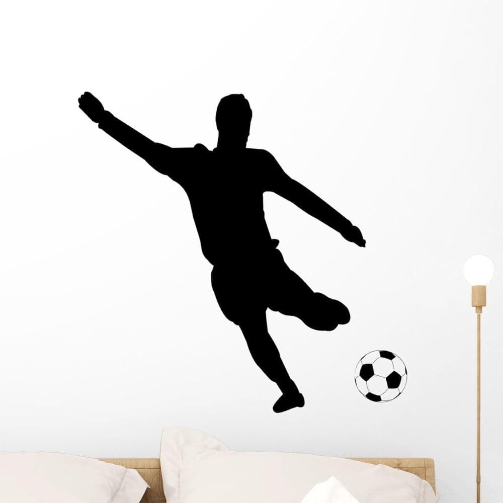 Wallmonkeys Soccer Silhouettes Wall Decal Peel and Stick Graphic WM251008 (24 in W x 23 in H)