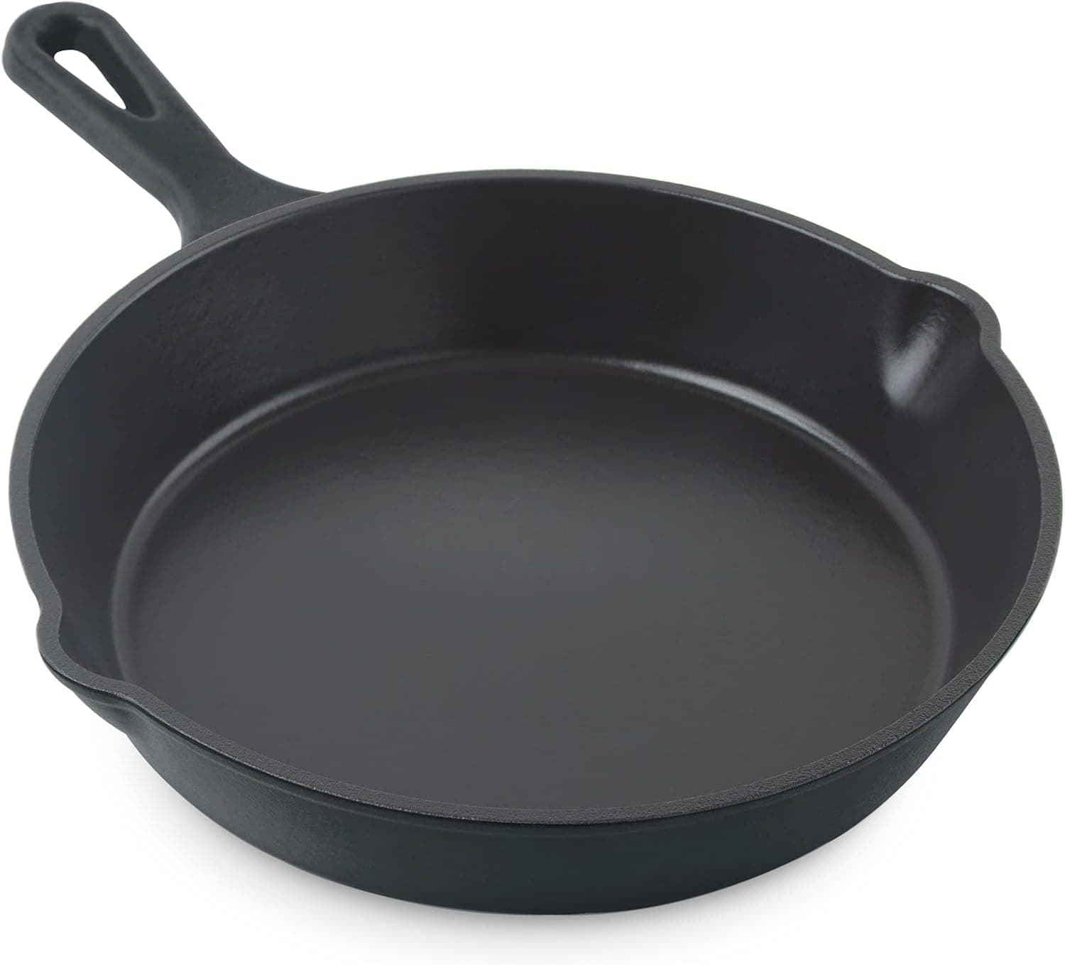 DASH Zakarian 9.5" Nonstick Cast Iron Skillet with Pour Spouts for Searing, Baking, Grilling, Roasting and More - Black