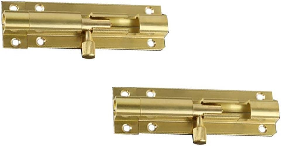 BTMB 3 Inch Brass Door Latch Sliding Lock Barrel Bolt Heavy Duty Slide Gate Catch Lock,Pack of 2