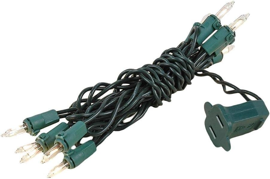 Novelty Lights 10 Light Clear Christmas Craft Mini Light Set, Green Wire, 4' Long