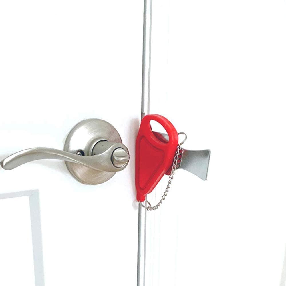 2 Pack Portable Door Lock, Travel Lock, Door Stopper, School Lockdown Lock, Improve Apartment and Family Life Safety