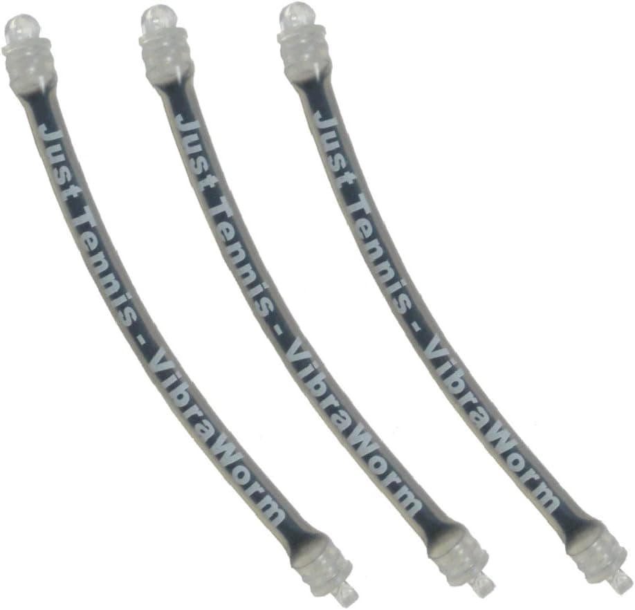 Vibra Worm - 3 Pack - Gel Filled Long Tennis Racquet Vibration Dampener - Choice of Color