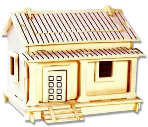 All4LessShop 3-D Wooden Puzzle - Small Wafuutaku Building -Affordable Gift for Your Little One! Item #DCHI-WPZ-PH002