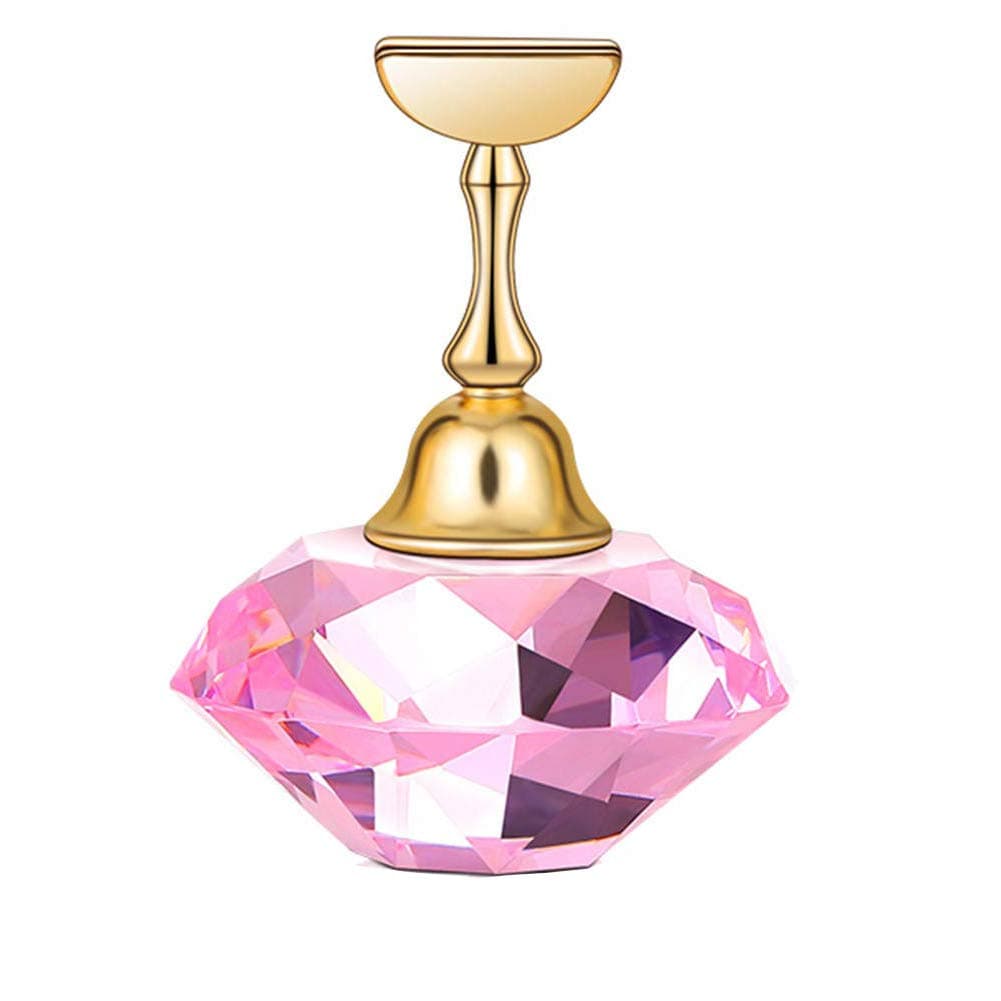 Tvoip 1Pcs Nail Polish Holder Showing Shelf Magnetic Training Nail Display Oval Crystal Practice Stand Shelf Nails Accessories DIY Nail Tip