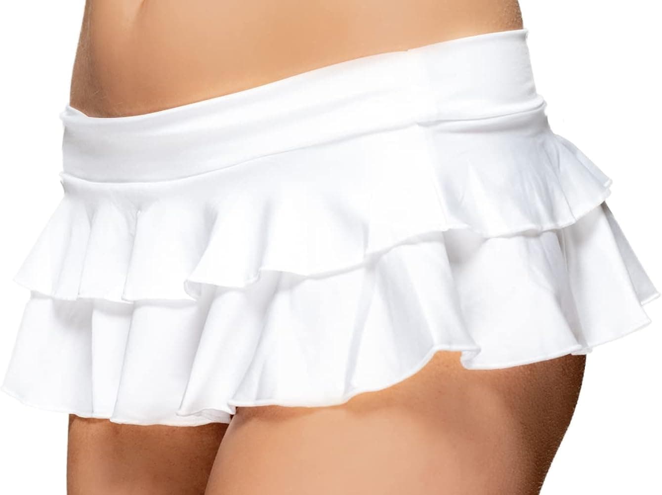 Pin Up Doll Women's Flirty Double Layered Ruffle Mini Skirt