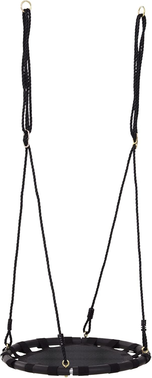 HOMCOM Hanging Tree Swing, Flying Platform Attaches to Tree or Existing Swing Set for Backyard and Heavy Duty, Black