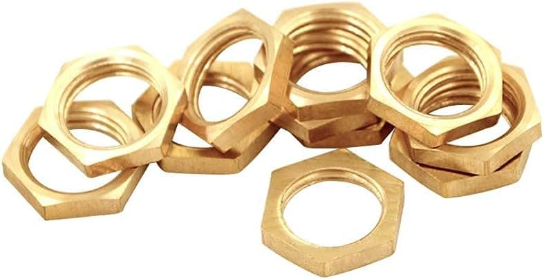 Joywayus Brass Pipe Fitting 3/4" Female Thread Hex Lock Nut For Plumbing fixed (Pack Of 10)