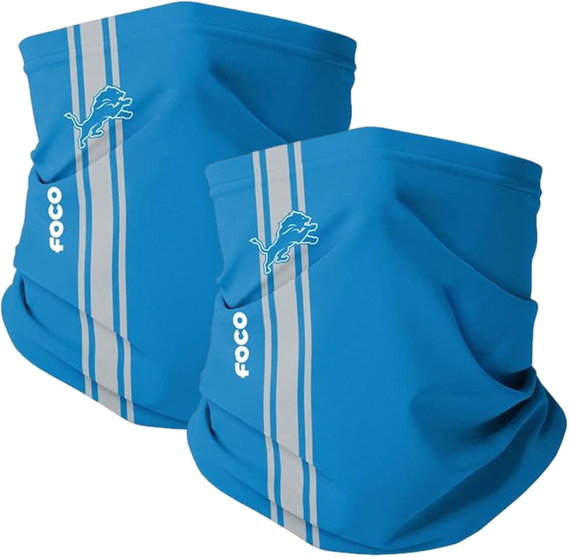 FOCO NFL unisex-adult Team Logo Stitched Multiuse Neck Face Gaiter Cover Scarf 2-pack